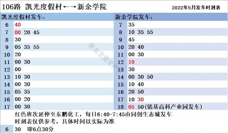 最新新余北站时刻表